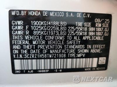 Zdjęcie 12 z 12 samochodu: 2026 HONDA HR-V SPORT VIN:3CZRZ1H58TM721908 - miniatura