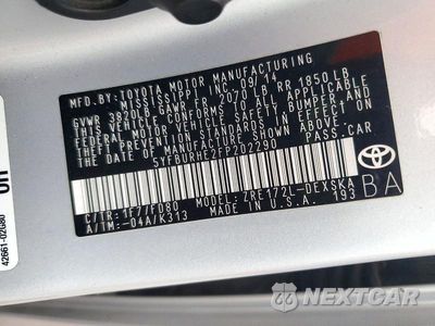 Zdjęcie 12 z 12 samochodu: 2015 TOYOTA COROLLA S PLUS VIN:5YFBURHE2FP202290 - miniatura