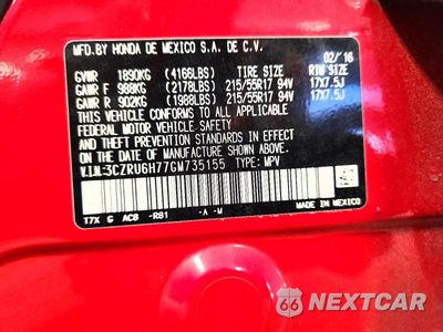 Zdjęcie 14 z 14 samochodu: 2016 HONDA HR-V EXL VIN:3CZRU6H77GM735155 - miniatura