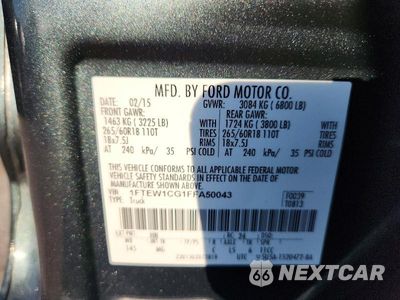 Zdjęcie 12 z 12 samochodu: 2015 FORD F150 SUPERCREW VIN:1FTEW1CG1FFA50043 - miniatura