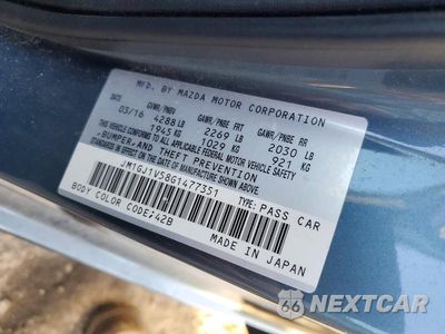 Zdjęcie 12 z 12 samochodu: 2016 MAZDA 6 TOURING VIN:JM1GJ1V58G1477351 - miniatura