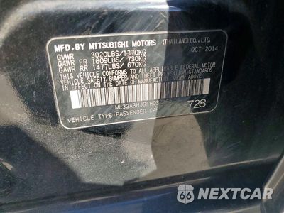 Zdjęcie 12 z 12 samochodu: 2015 MITSUBISHI MIRAGE DE VIN:ML32A3HJ9FH032155 - miniatura