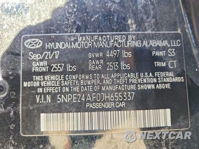 Zdjęcie 12 z 12 samochodu: 2018 HYUNDAI SONATA SE VIN:5NPE24AF0JH655337 - miniatura