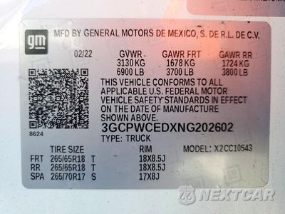 Zdjęcie 12 z 12 samochodu: 2022 CHEVROLET SILVERADO LTD C1500 LT VIN:3GCPWCEDXNG202602 - miniatura