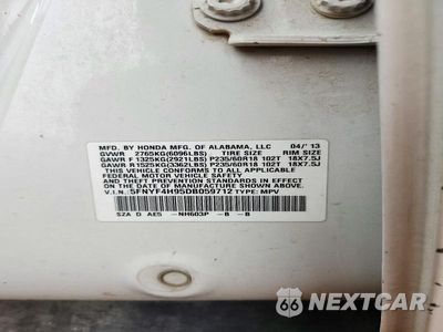 Zdjęcie 13 z 13 samochodu: 2013 HONDA PILOT TOURING VIN:5FNYF4H95DB059712 - miniatura