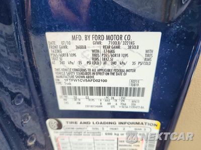 Zdjęcie 12 z 12 samochodu: 2010 FORD F150 SUPERCREW VIN:1FTFW1CV5AFD02100 - miniatura