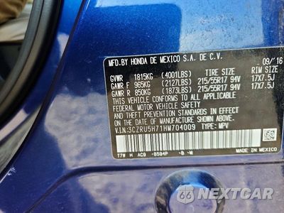 Zdjęcie 13 z 13 samochodu: 2017 HONDA HR-V EXL VIN:3CZRU5H71HM704009 - miniatura