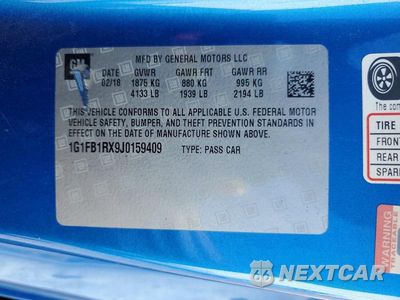 Zdjęcie 12 z 12 samochodu: 2018 CHEVROLET CAMARO LT VIN:1G1FB1RX9J0159409 - miniatura