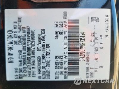 Zdjęcie 12 z 12 samochodu: 2017 FORD FUSION S VIN:3FA6P0G79HR335154 - miniatura