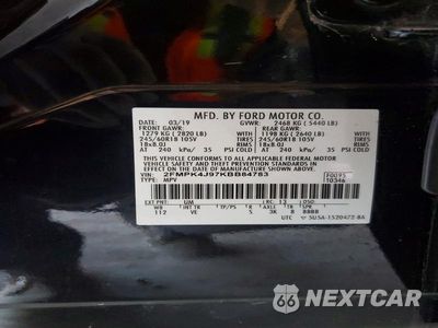 Zdjęcie 12 z 12 samochodu: 2019 FORD EDGE SEL VIN:2FMPK4J97KBB84783 - miniatura