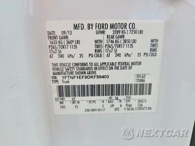 Zdjęcie 12 z 12 samochodu: 2013 FORD F150 VIN:1FTNF1EF9DKF99403 - miniatura