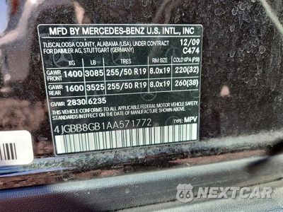 Zdjęcie 12 z 12 samochodu: 2010 MERCEDES-BENZ ML 350 4MATIC VIN:4JGBB8GB1AA571772 - miniatura