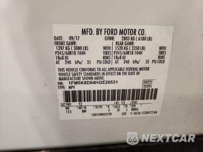 Zdjęcie 13 z 13 samochodu: 2017 FORD EXPLORER XLT VIN:1FM5K8D84HGE26531 - miniatura