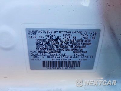 Zdjęcie 12 z 12 samochodu: 2016 NISSAN VERSA 1.6 SV VIN:3N1CN7AP4GL839331 - miniatura