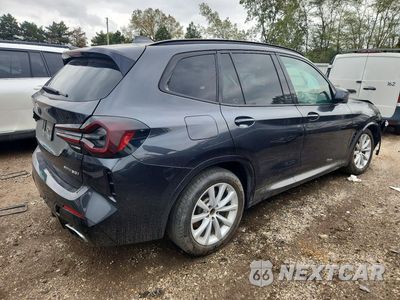 Trzecie zdjęcie samochodu z tyłu: 2022 BMW X3 XDRIVE30I VIN:5UX53DP01N9J88300 - miniatura