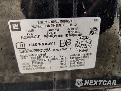 Zdjęcie 13 z 13 samochodu: 2016 GMC YUKON XL DENALI VIN:1GKS2HKJ8GR215658 - miniatura