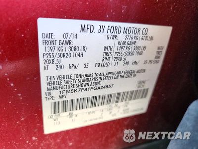 Zdjęcie 13 z 13 samochodu: 2015 FORD EXPLORER LIMITED VIN:1FM5K7F81FGA24857 - miniatura