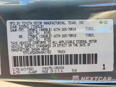 Zdjęcie 13 z 13 samochodu: 2022 TOYOTA TUNDRA SR5 VIN:5TFLA5DA5NX041782 - miniatura