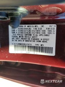 Zdjęcie 14 z 14 samochodu: 2014 HONDA CR-V LX VIN:5J6RM4H36EL078770 - miniatura