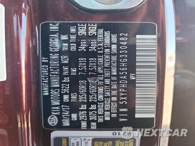 Zdjęcie 12 z 12 samochodu: 2017 KIA SORENTO EX VIN:5XYPHDA56HG330482 - miniatura