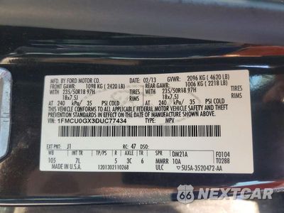 Zdjęcie 14 z 14 samochodu: 2013 FORD ESCAPE SE VIN:1FMCU0GX3DUC77434 - miniatura