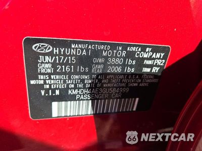 Zdjęcie 12 z 12 samochodu: 2016 HYUNDAI ELANTRA VALUE EDITION VIN:KMHDH4AE3GU584999 - miniatura