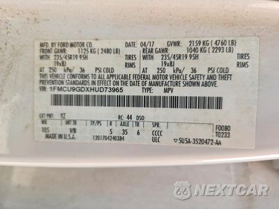 Zdjęcie 13 z 13 samochodu: 2017 FORD ESCAPE SE VIN:1FMCU9GDXHUD73965 - miniatura