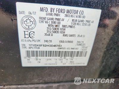 Zdjęcie 13 z 13 samochodu: 2017 FORD EXPLORER LIMITED VIN:1FM5K8F82HGD45783 - miniatura