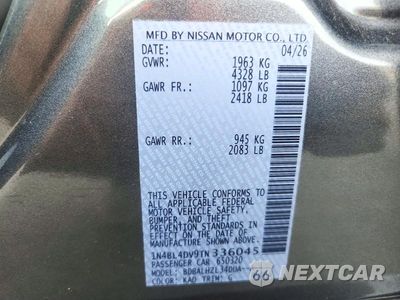 Zdjęcie 12 z 12 samochodu: 2026 NISSAN ALTIMA SV VIN:1N4BL4DV9TN336045 - miniatura