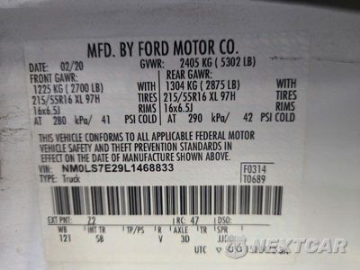 Zdjęcie 13 z 13 samochodu: 2020 FORD TRANSIT CONNECT XL VIN:NM0LS7E29L1468833 - miniatura