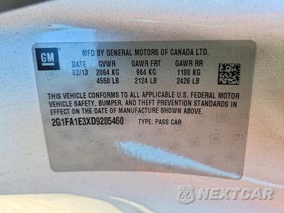 Zdjęcie 12 z 12 samochodu: 2013 CHEVROLET CAMARO LS VIN:2G1FA1E3XD9205460 - miniatura