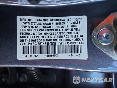 Zdjęcie 12 z 12 samochodu: 2017 HONDA CIVIC LX VIN:19XFC2F57HE000550 - miniatura