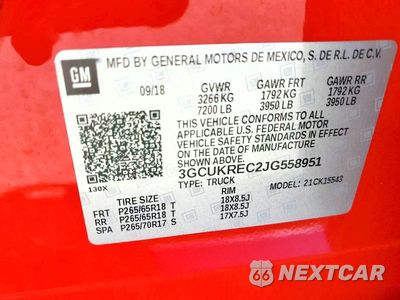 Zdjęcie 12 z 12 samochodu: 2018 CHEVROLET SILVERADO K1500 LT VIN:3GCUKREC2JG558951 - miniatura