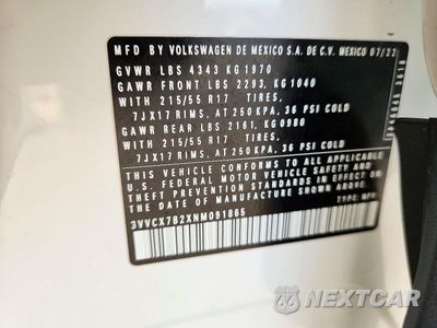Zdjęcie 14 z 14 samochodu: 2022 VOLKSWAGEN TAOS S VIN:3VVCX7B2XNM091865 - miniatura