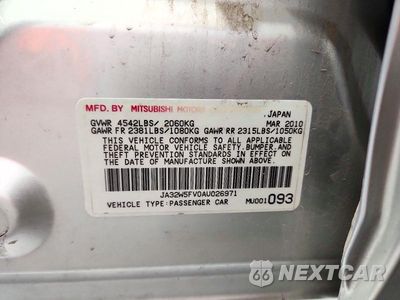 Zdjęcie 12 z 12 samochodu: 2010 MITSUBISHI LANCER EVOLUTION MR VIN:JA32W5FV0AU026971 - miniatura