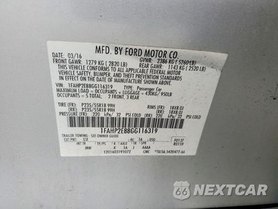 Zdjęcie 12 z 12 samochodu: 2016 FORD TAURUS SEL VIN:1FAHP2E88GG116319 - miniatura