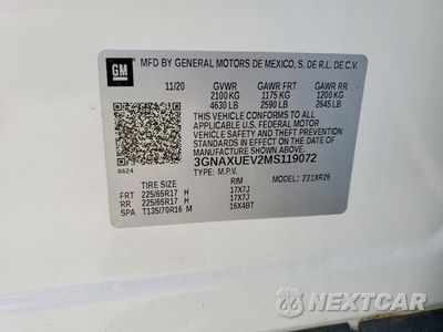 Zdjęcie 14 z 14 samochodu: 2021 CHEVROLET EQUINOX LT VIN:3GNAXUEV2MS119072 - miniatura