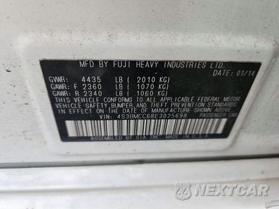 Zdjęcie 12 z 12 samochodu: 2014 SUBARU LEGACY 2.5I PREMIUM VIN:4S3BMCC68E3025698 - miniatura