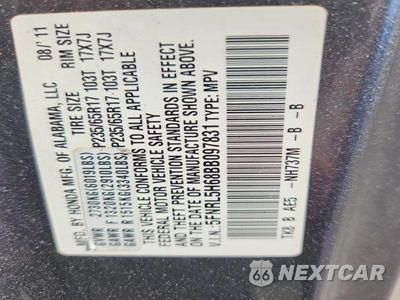 Zdjęcie 13 z 13 samochodu: 2011 HONDA ODYSSEY EXL VIN:5FNRL5H68BB097831 - miniatura