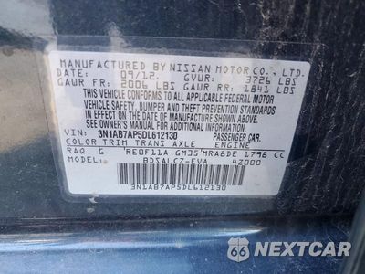 Zdjęcie 12 z 12 samochodu: 2013 NISSAN SENTRA S VIN:3N1AB7AP5DL612130 - miniatura
