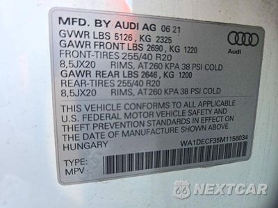 Zdjęcie 13 z 13 samochodu: 2021 AUDI Q3 PREMIUM S LINE 45 VIN:WA1DECF35M1156034 - miniatura