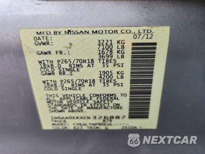 Zdjęcie 12 z 12 samochodu: 2012 NISSAN TITAN S VIN:1N6AA0EKXCN326887 - miniatura