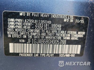 Zdjęcie 12 z 12 samochodu: 2016 SUBARU IMPREZA PREMIUM VIN:JF1GJAB68GH005788 - miniatura