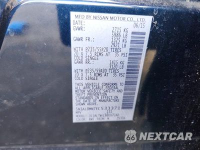 Zdjęcie 13 z 13 samochodu: 2015 INFINITI QX60 BASE VIN:5N1AL0MN7FC533371 - miniatura