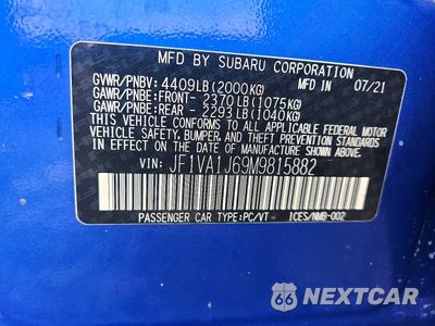Zdjęcie 13 z 13 samochodu: 2021 SUBARU WRX LIMITED VIN:JF1VA1J69M9815882 - miniatura