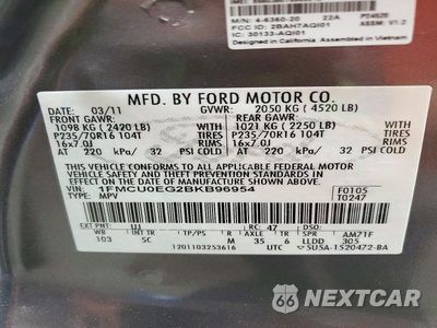 Zdjęcie 13 z 13 samochodu: 2011 FORD ESCAPE LIMITED VIN:1FMCU0EG2BKB96954 - miniatura