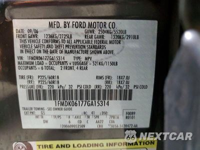 Zdjęcie 13 z 13 samochodu: 2007 FORD FREESTYLE LIMITED VIN:1FMDK06177GA15314 - miniatura