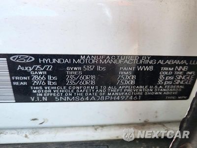 Zdjęcie 13 z 13 samochodu: 2023 HYUNDAI SANTA FE XRT VIN:5NMS64AJ8PH497461 - miniatura