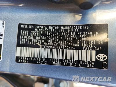Zdjęcie 12 z 12 samochodu: 2022 TOYOTA COROLLA LE VIN:5YFVPMAE4NP302424 - miniatura