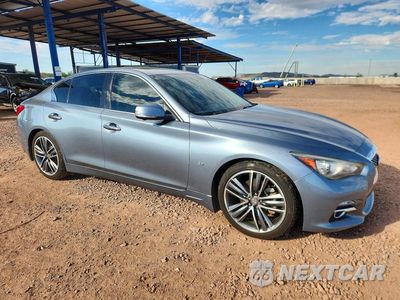 Czwarte zdjęcie samochodu z boku: 2014 INFINITI Q50 PREMIUM VIN:JN1BV7AP5EM682293 - miniatura